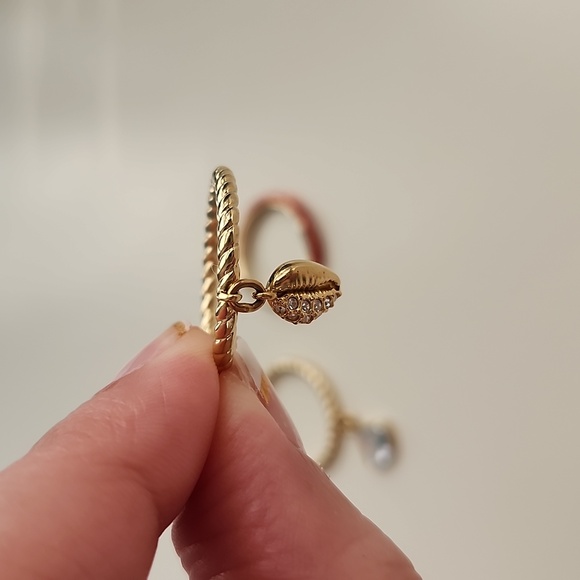 Swarovski Gold-plated shell rings set - Picture 5 of 8